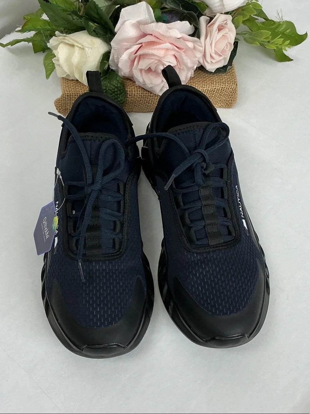 Nautica Men’s Navy and Black Athletic Sneakers